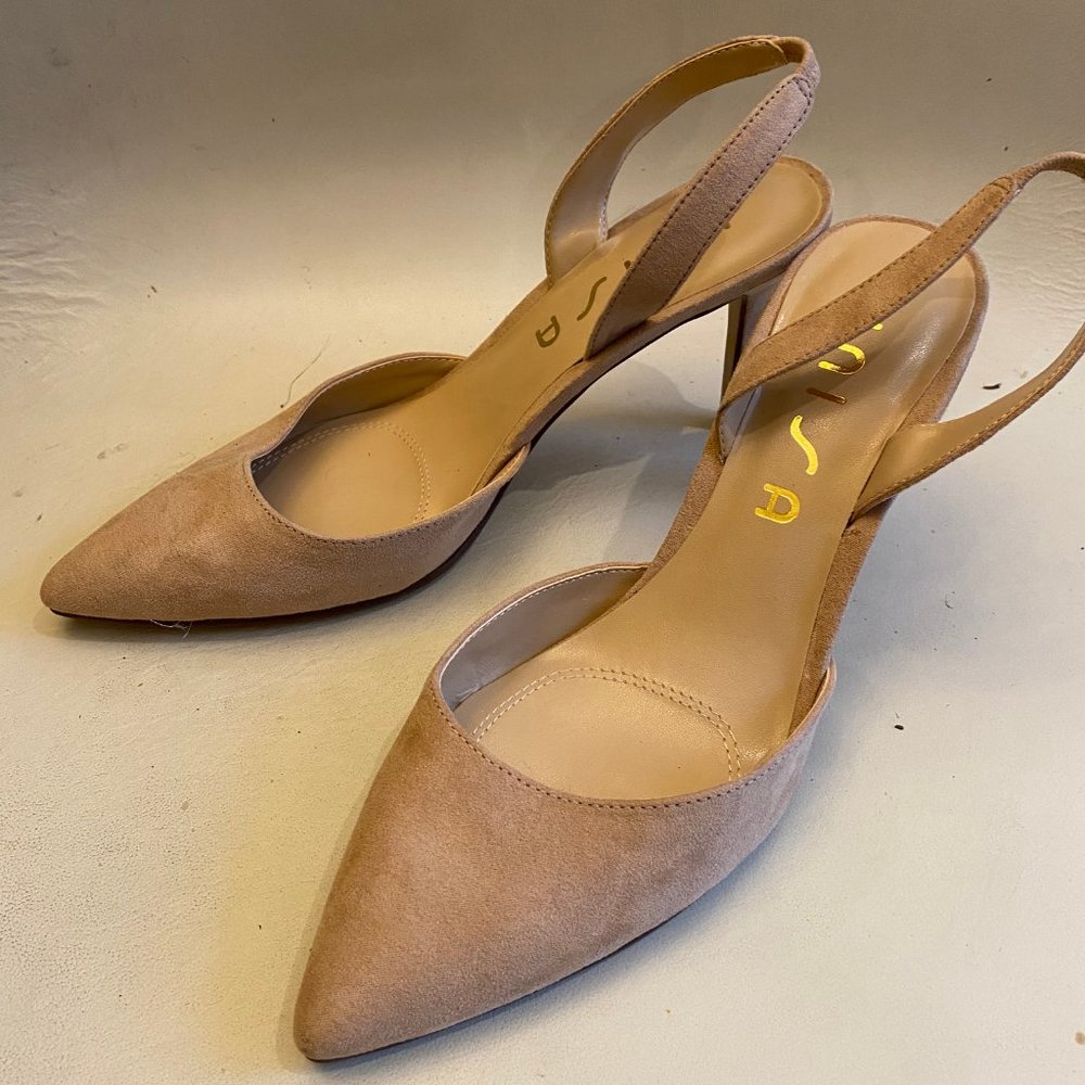 Unisa Beige Pointed Suede Pumps